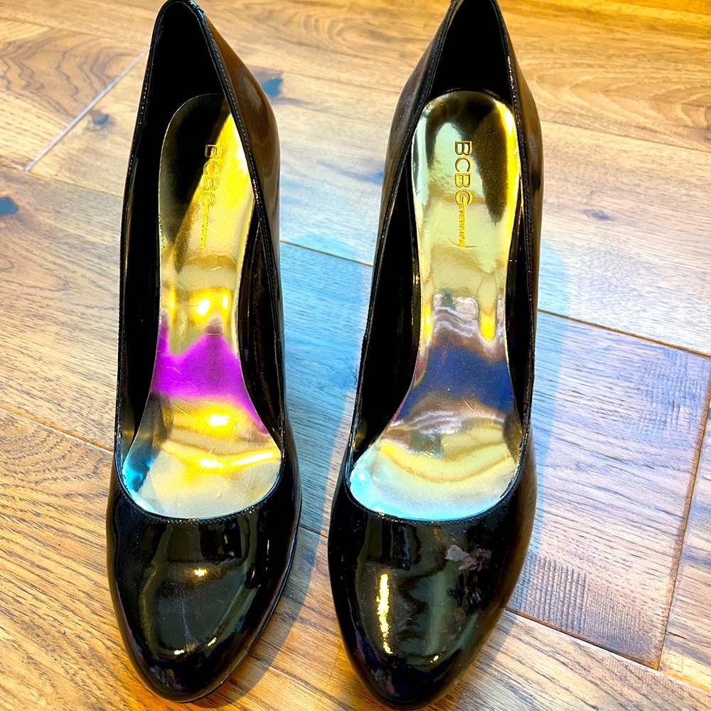 BCBG Black Patent Leather High Heels